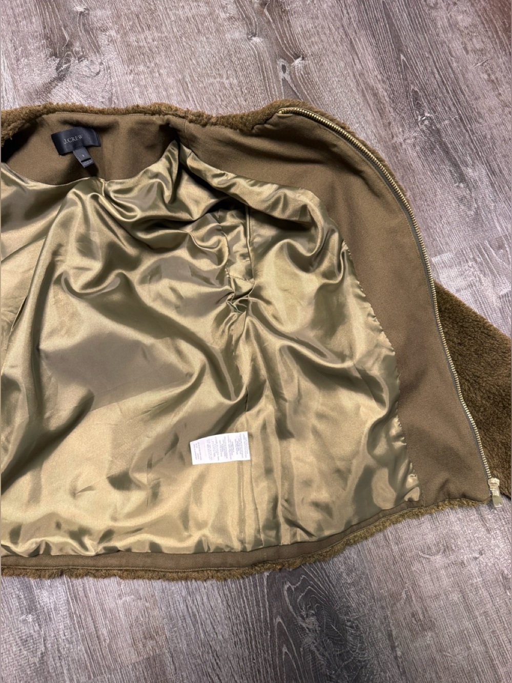 J. Crew Cropped Fleece Teddy Jacket Faux Fur Casual Trendy Cozy. Sz 8. EUC! - Picture 11 of 15